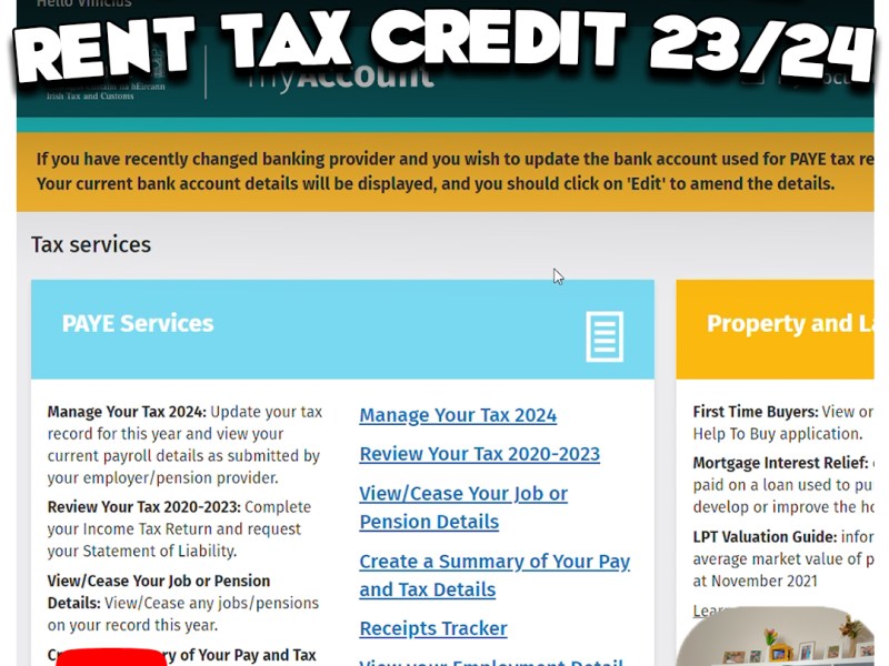 Como Fazer o Statement of Liability + Rent Tax Credit + Remote Working Relief 2023/24 | Irlanda